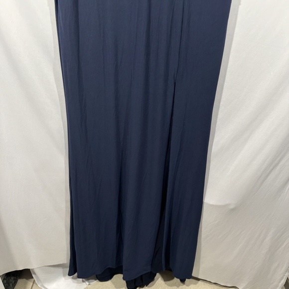 NEW $298‎ IEENA by Mac Duggal [ 12 ] Cap Sleeve V-Neck Jersey Gown in Navy - Picture 9 of 15